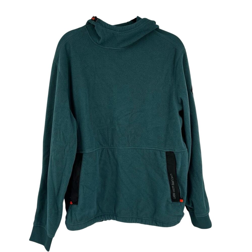 Alaskan Hardgear Duluth Trading Dark Teal Fleece Hooded Pullover Men Med Outdoor